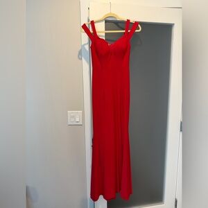 Aqua Vibrant Red Maxi Dress